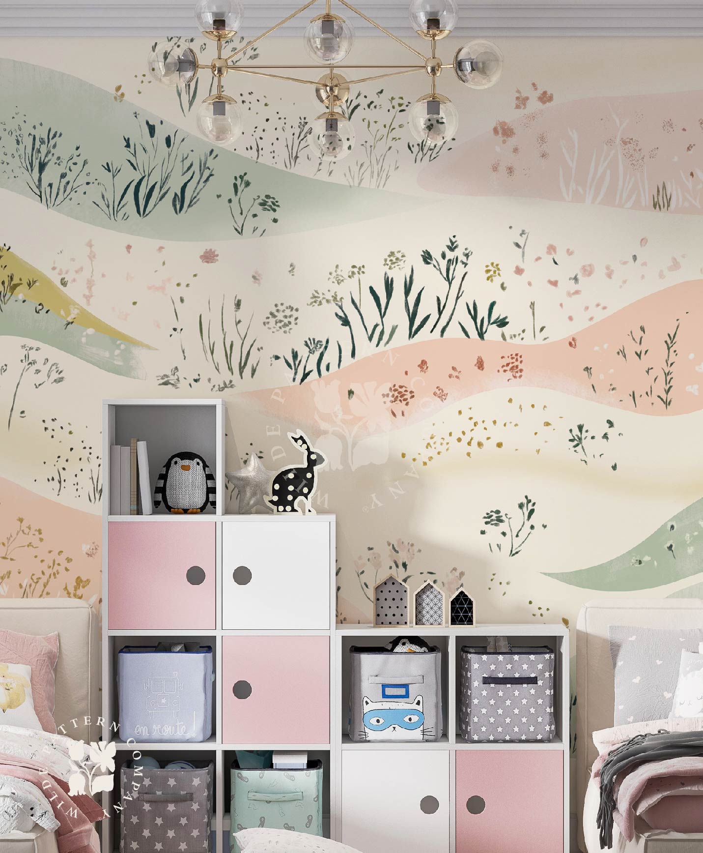 Meadow Haze, Kids Floral Wallpaper