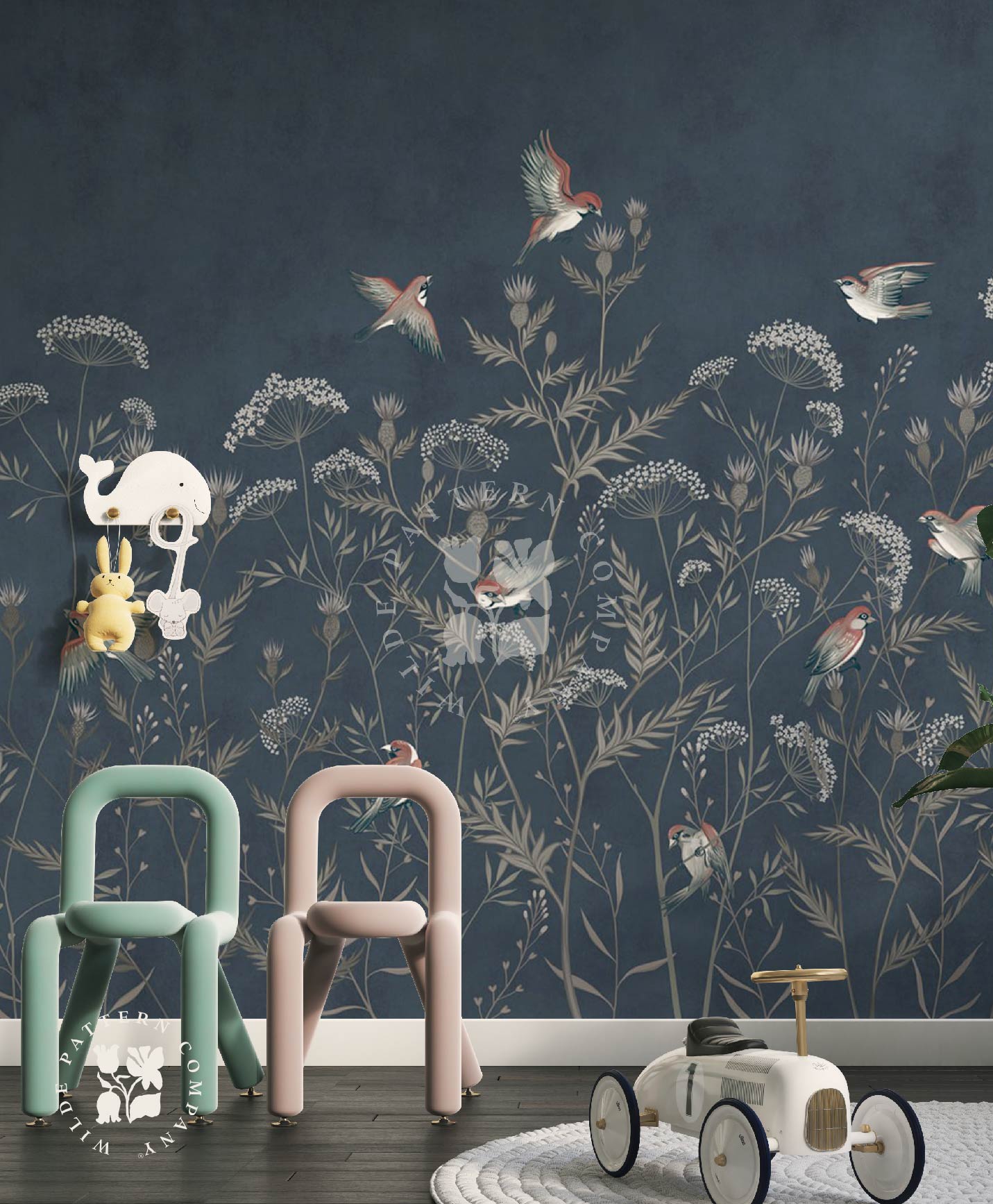 Sparrow Dusk, Oriental Wallpaper Mural