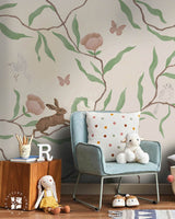 Wonderwood in White, Woodland Kids Wallpaper