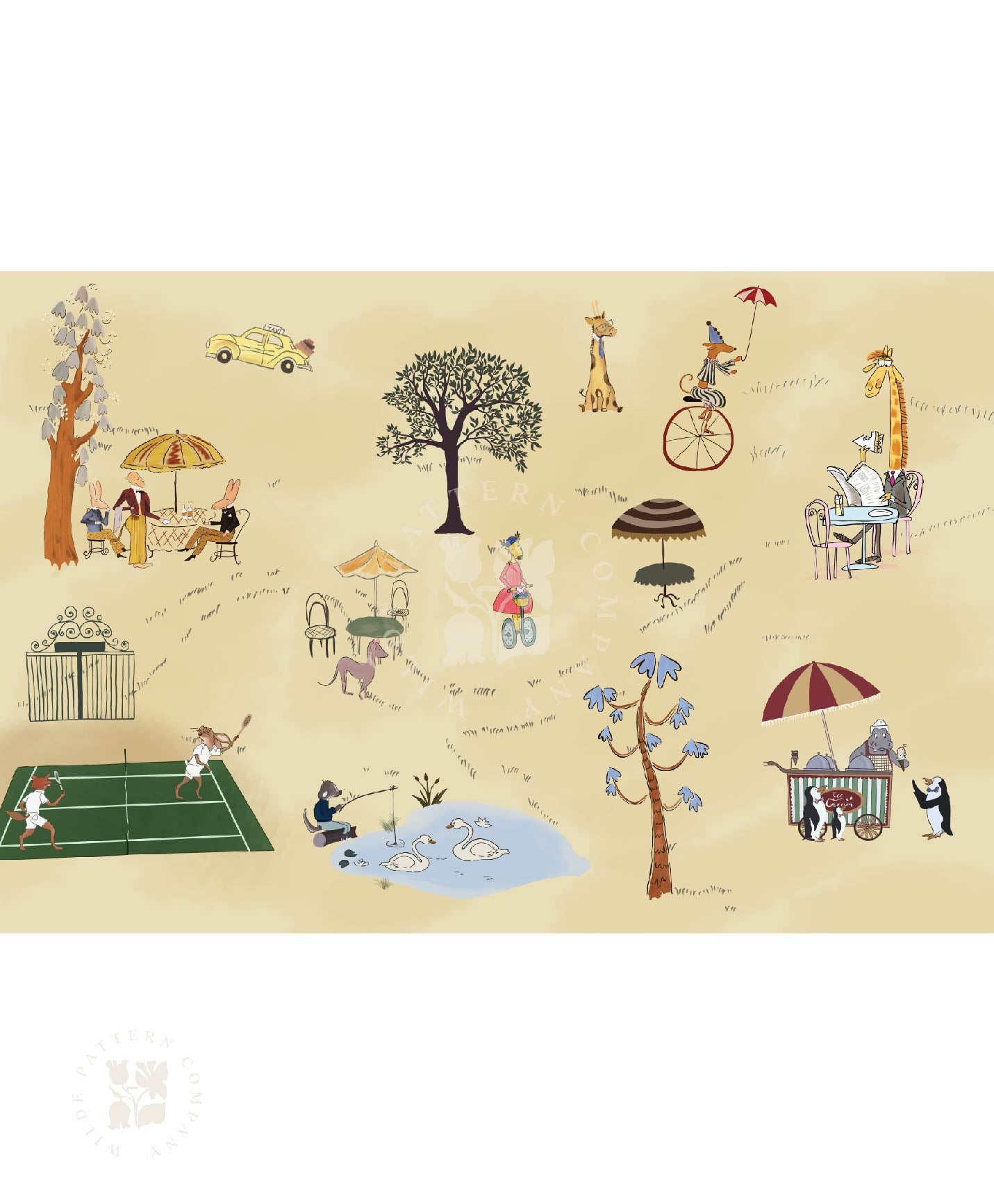 Park Parade (Yellow), Kids Wallpaper