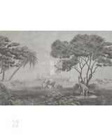 Savannah Watch Mural in Monochrome