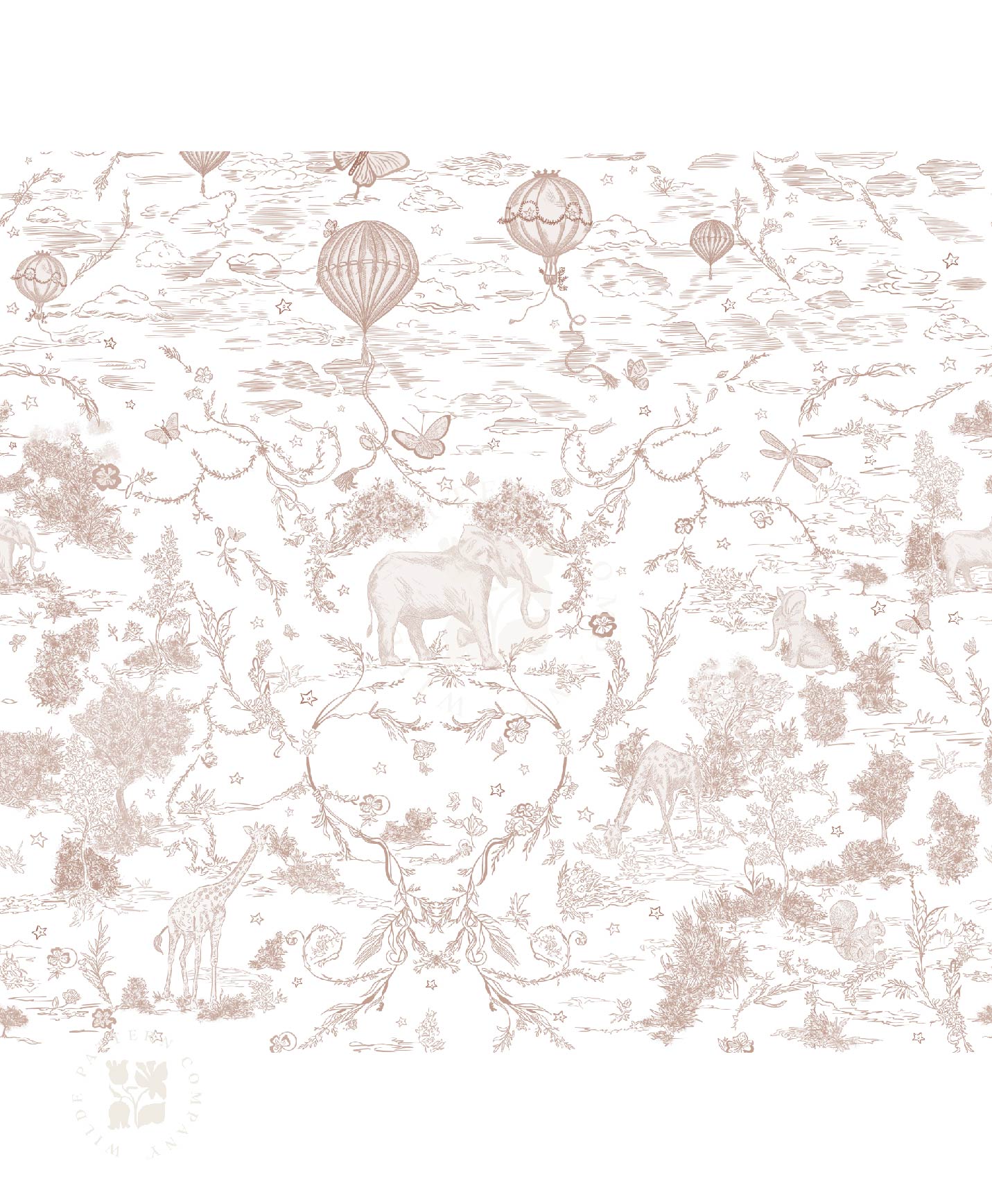 J’adore Paris in Brown,Toile Safari Kids Wallpaper