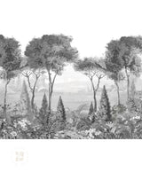 Savannah Pause Mural in Monochrome