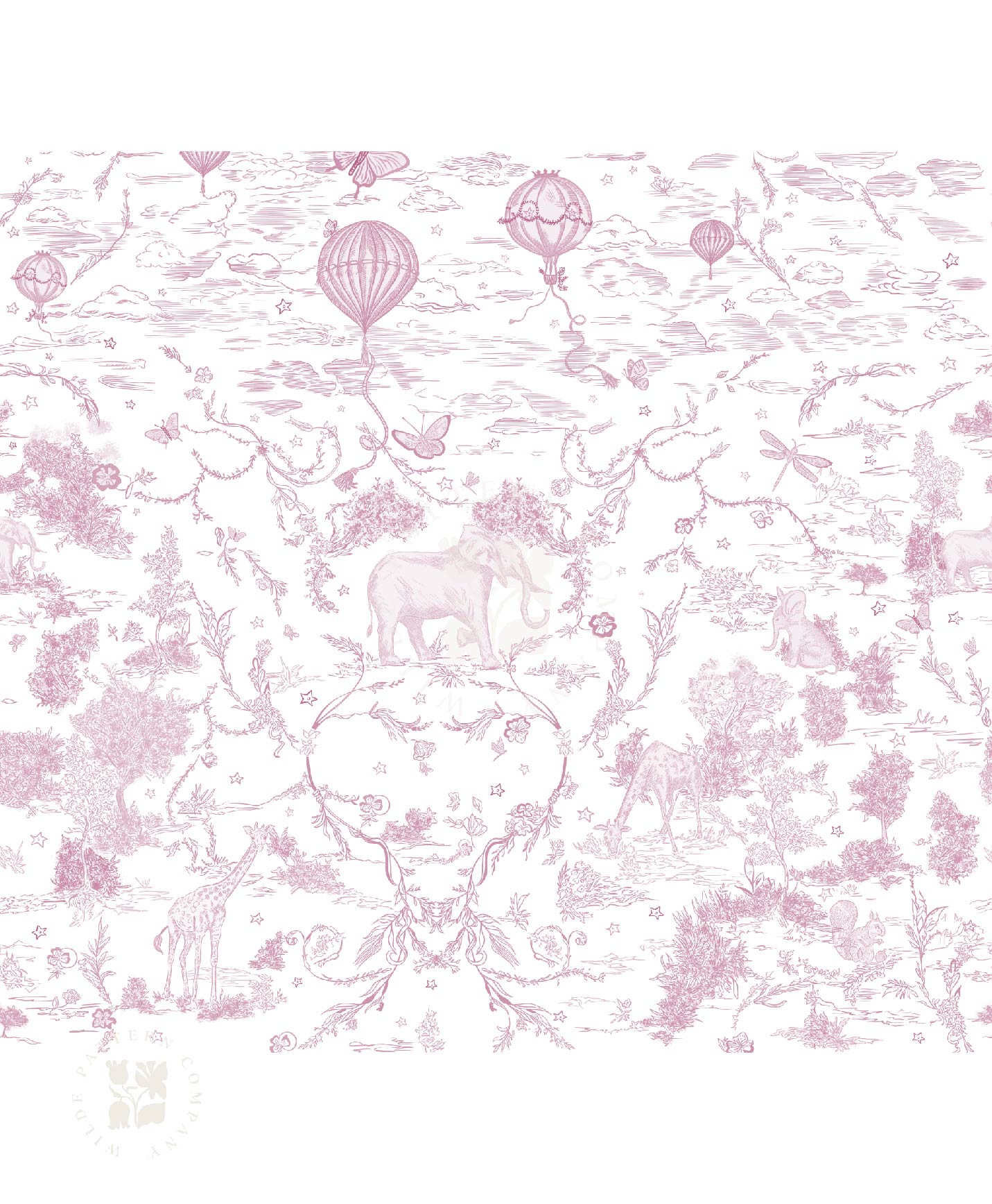 J’adore Paris in Pink, Toile Safari Kids Wallpaper
